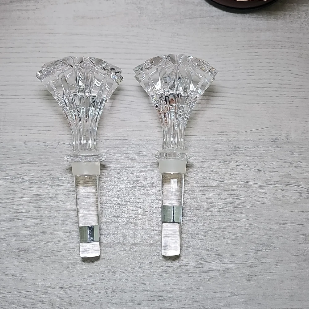 VTG Y2K Marquis by Waterford Brookside Pattern Crystal Wine Bottle Stoppers 5